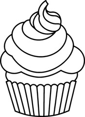 coloring book, coloring, outline, line, cute, funny, drawing, icon, illustration, vector, black, cover book, book, cartoon, cupcake, cake, food, dessert, birthday, muffin, bakery, baked, snack, delici