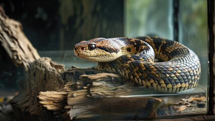 Fototapeta premium Earth Pit Viper: Exploring the Hidden World of Ground-Dwelling Venomous Snakes