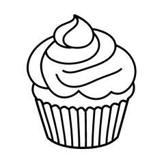 coloring book, coloring, outline, line, cute, funny, drawing, icon, illustration, vector, black, cover book, book, cartoon, cupcake, cake, food, dessert, birthday, muffin, bakery, baked, snack, delici