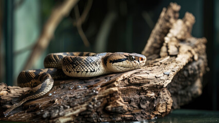 Fototapeta premium Earth Pit Viper: Exploring the Hidden World of Ground-Dwelling Venomous Snakes