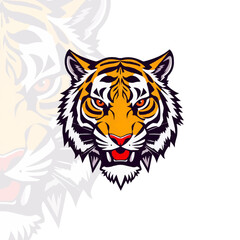 Esport vector logo tiger, tiger icon, tiger head, vector, sticker. Tigar head mascot logo design.