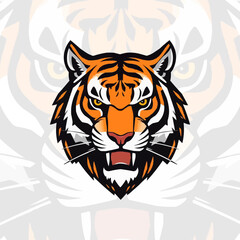 Esport vector logo tiger, tiger icon, tiger head, vector, sticker. Tigar head mascot logo design.