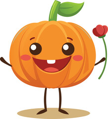 illustration of an anthropomorphic pumpkin