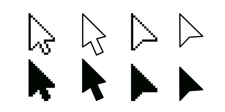 Cursor icon. Computer click icon.