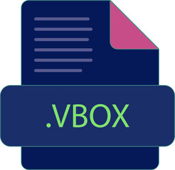 VBOX File extension icon minimal colro fill