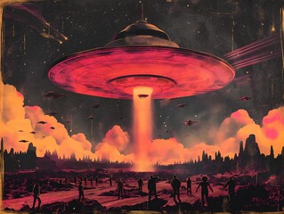  large ufo beams down at twilight