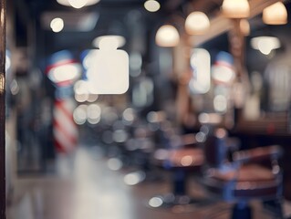 Fototapeta premium blurred barber shop background