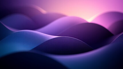 Abstract waves of purple and blue colors creating a serene atmospheric effect