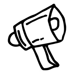 Megaphone Hand Drawn. Vector Illustration