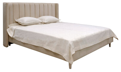 Contemporary Bed isolated on white background. Including clipping path