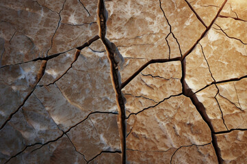 Nature Rays on Cracked Stone Surface - Natural Light Effects on Weathered Rock