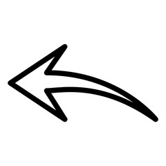 back, left, arrow, previous outline icon