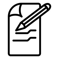 edit, write, document, draw outline icon