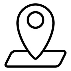 map, location, gps, pin outline icon