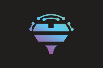 Abstract Modern colorful technology branding logo design template 