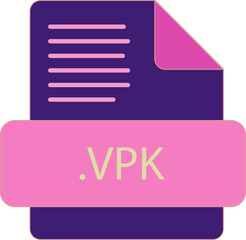 VPK File extention icon old minimal color fill