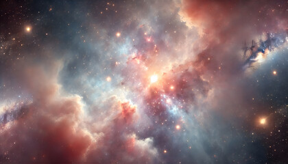 Naklejka premium 穏やかな色合いの静かな星雲