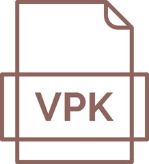 VPK File icon thick outline rounded corners