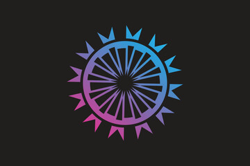Abstract wheel circle colorful logo design template
