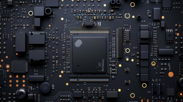 A black colour waterproof Printed Circuit Board with CPU