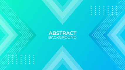 Abstract geometric background with aqua blue and mint gradient and white lines