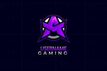 Purple Star Gaming Logo with Letter A Inside, E Sports Branding Design