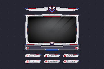 Futuristic Gaming Stream Overlay, Modern & Minimal Design