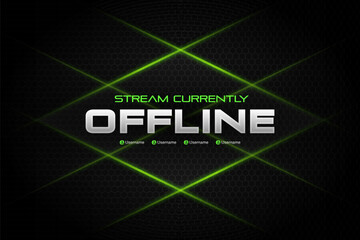 Stream Currently Offline, Modern Futuristic Design for Twitch or YouTube Banner