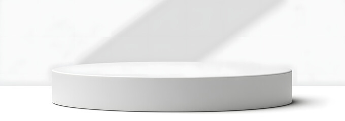 White modern round podium stage platform step on 3d png background of presentation show product display studio scene or empty circle pedestal geometric cylinder and minimal blank cosmetic place stand.