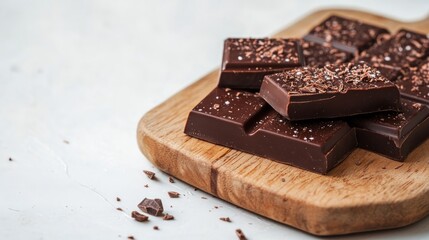 Fresh nama chocolate on wooden board in white background japaness dessert