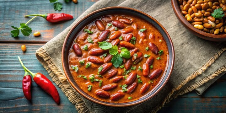 Bowl of rajma masala on background , Rajma, Masala, Indian cuisine, Vegetarian, Spicy, Curry, Red kidney beans, Bowl, Food