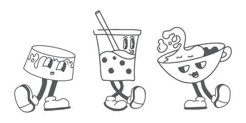 retro character in the breakfast sale design vector