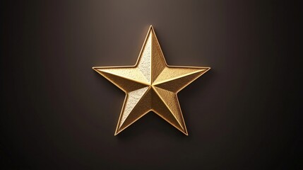 Obraz premium Golden star rating on a clean background with a sharp outline, creating an elegant and premium effect