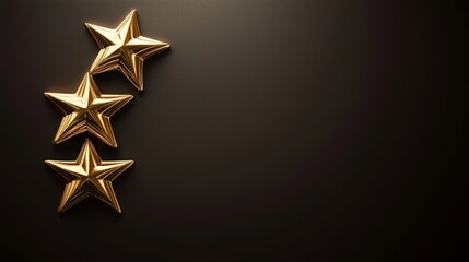 Golden star rating on a clean background with a sharp outline, creating an elegant and premium effect