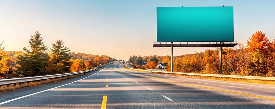 Billboard with a university ad on a highway near a college town, educational advertising, student audience