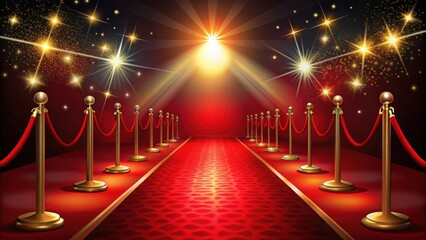 Red carpet invitation with Hollywood red carpet and guest list on background, red carpet, invitation, Hollywood, guest list