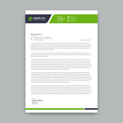 Green and Black Modern Letterhead Template