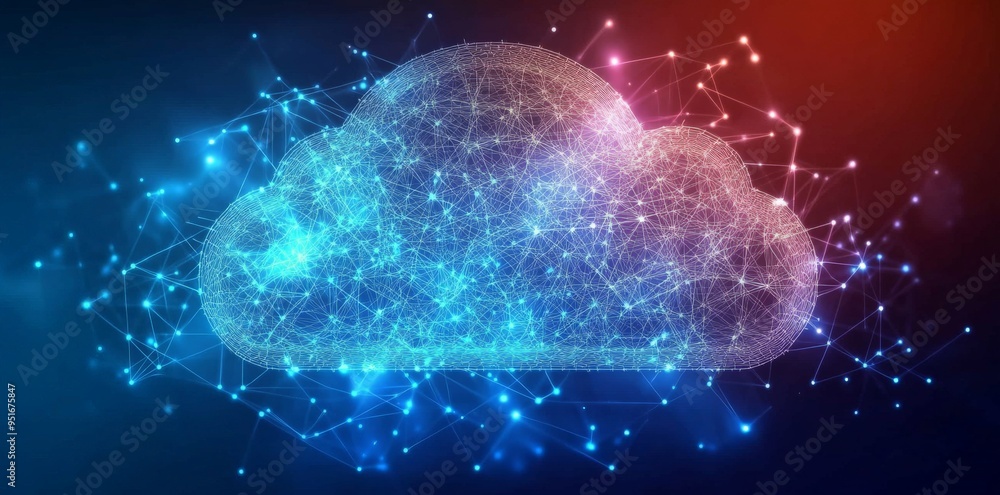 Aufkleber abstract cloud computing concept.
