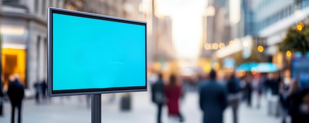 Billboard with a tech event ad at a downtown hub, event marketing, digital audience