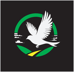 A logo of a cockatoo parrot in a simple form and from a frontal view with no background
