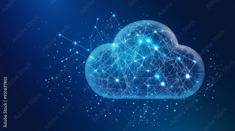 Poster abstract cloud computing network.