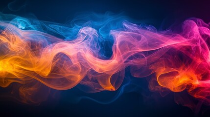 Obraz premium Colorful swirling smoke creating a vibrant abstract background