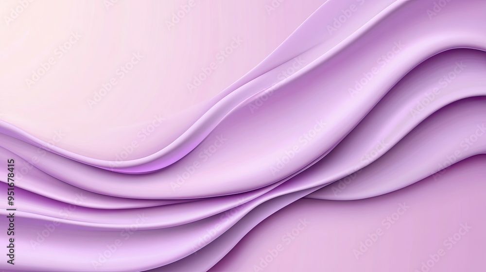 Poster soft flowing fabric waves in delicate shades of lavender, creating a serene and calming atmosphere f