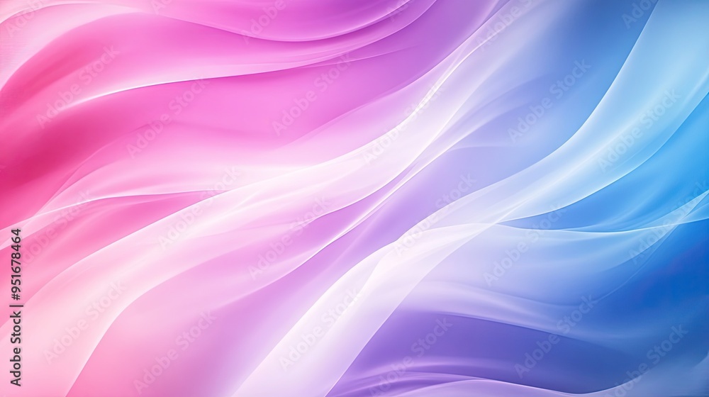 Poster soft flowing fabric with a blend of pink and blue hues, creating a tranquil and soothing atmosphere 