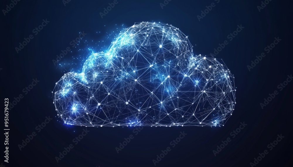 Poster abstract cloud computing.