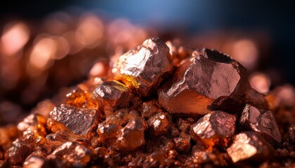 copper ore, macro photography, ore extraction mine, metal used in the production of conductive material
