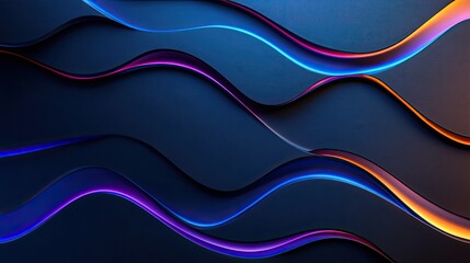 Vibrant abstract waves with neon colors flowing against a dark background, creating a dynamic and modern visual experience.