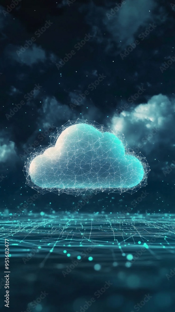 Poster abstract cloud computing concept.
