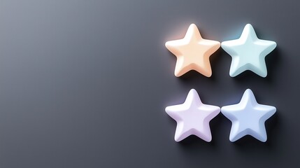 Obraz premium Star rating in a soft, pastel color scheme, featuring a minimal and sharp outline for a stunning effect