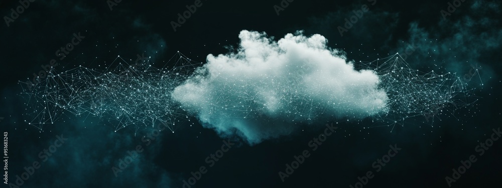 Aufkleber cloud computing network concept.